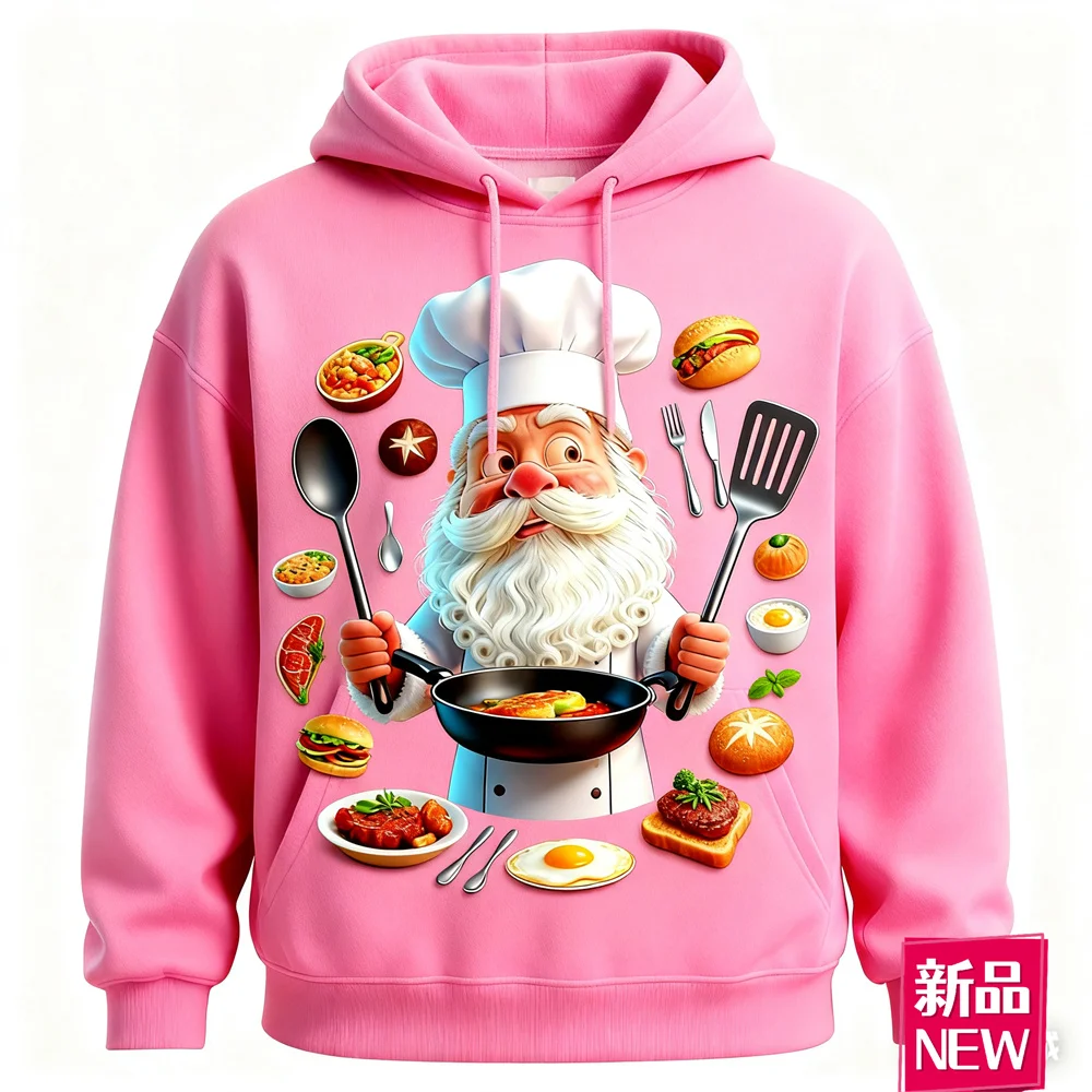 ثلاثية الأبعاد مطبوعة الإبداعية سانتا كلوز الجرافيك هوديس موضة عادية الرجال المرأة قمصان سويت شيرت بقلنسوة الخريف الشتاء عيد الميلاد الملابس