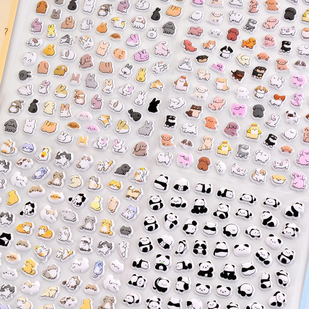 2 قطعة سلسلة الحيوانات الكرتونية اللطيفة الباندا جرو أنيمي ملصقات Kawaii DIY الديكور الهاتف الثلاجة ملصقات مكافأة الأطفال