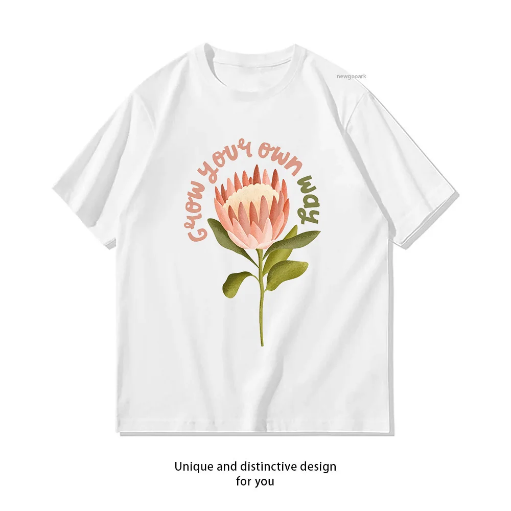Blume BIOBAUMWOLLE Protea Grow your own way T-shirt Summer Cotton Woman Man Graphic T Shirts Adult O-neck Breathable Tops S-3XL