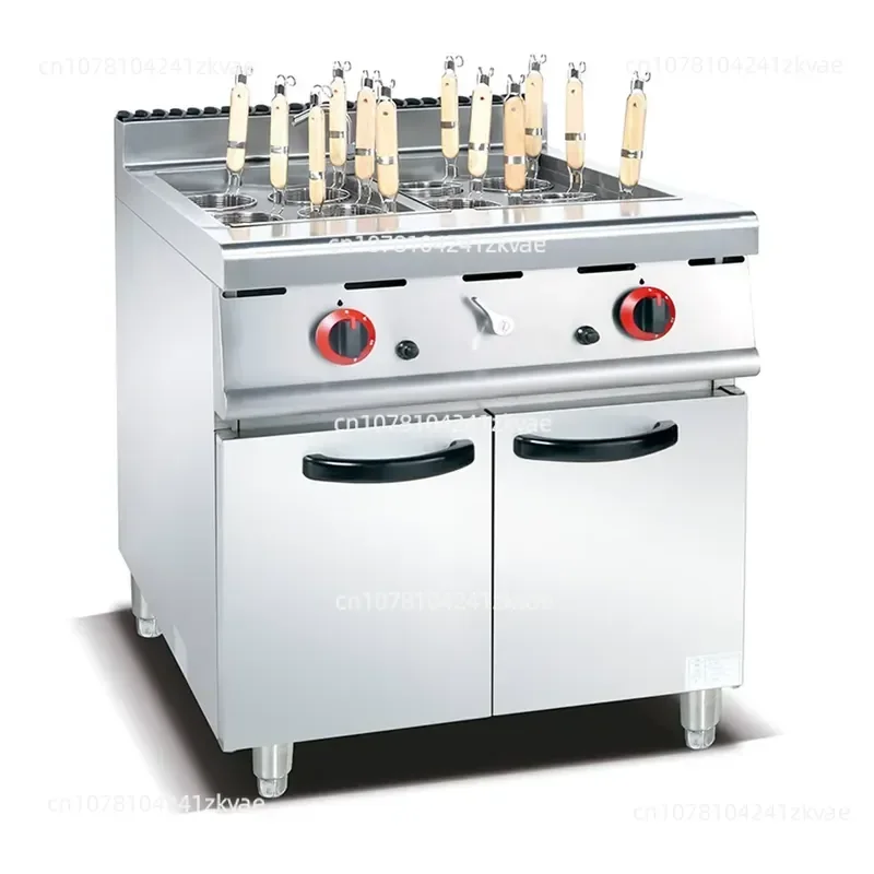 Commercial Stainless Steel Gas Pasta Boiler Noodle Cooker with Cabinet Easy Cleaning for Fast Food Shops