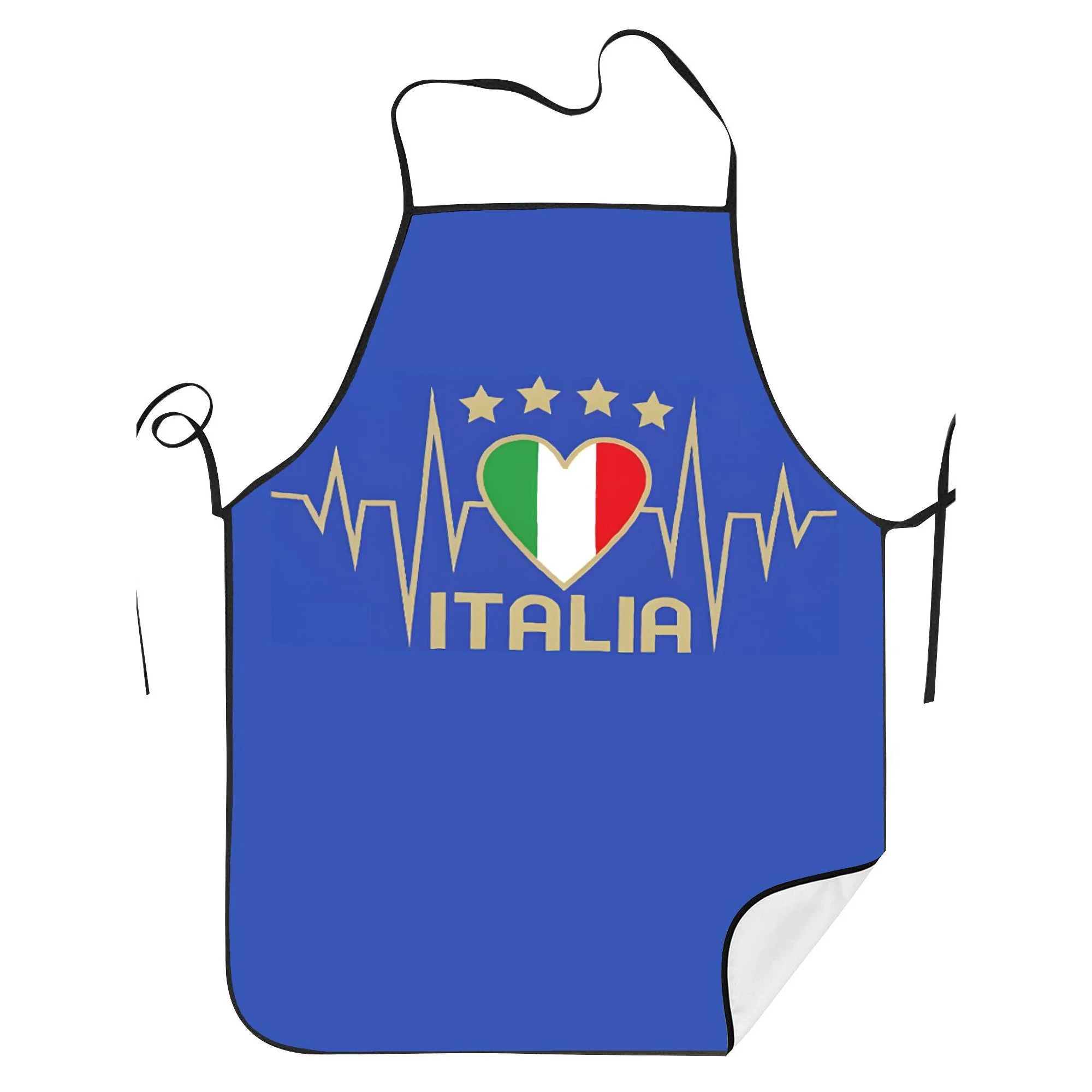 Italy Italia National Flag Heart Beat Star Pattern Waterproof Apron For Italian Family Baking Grilling Sports Fan Party Present
