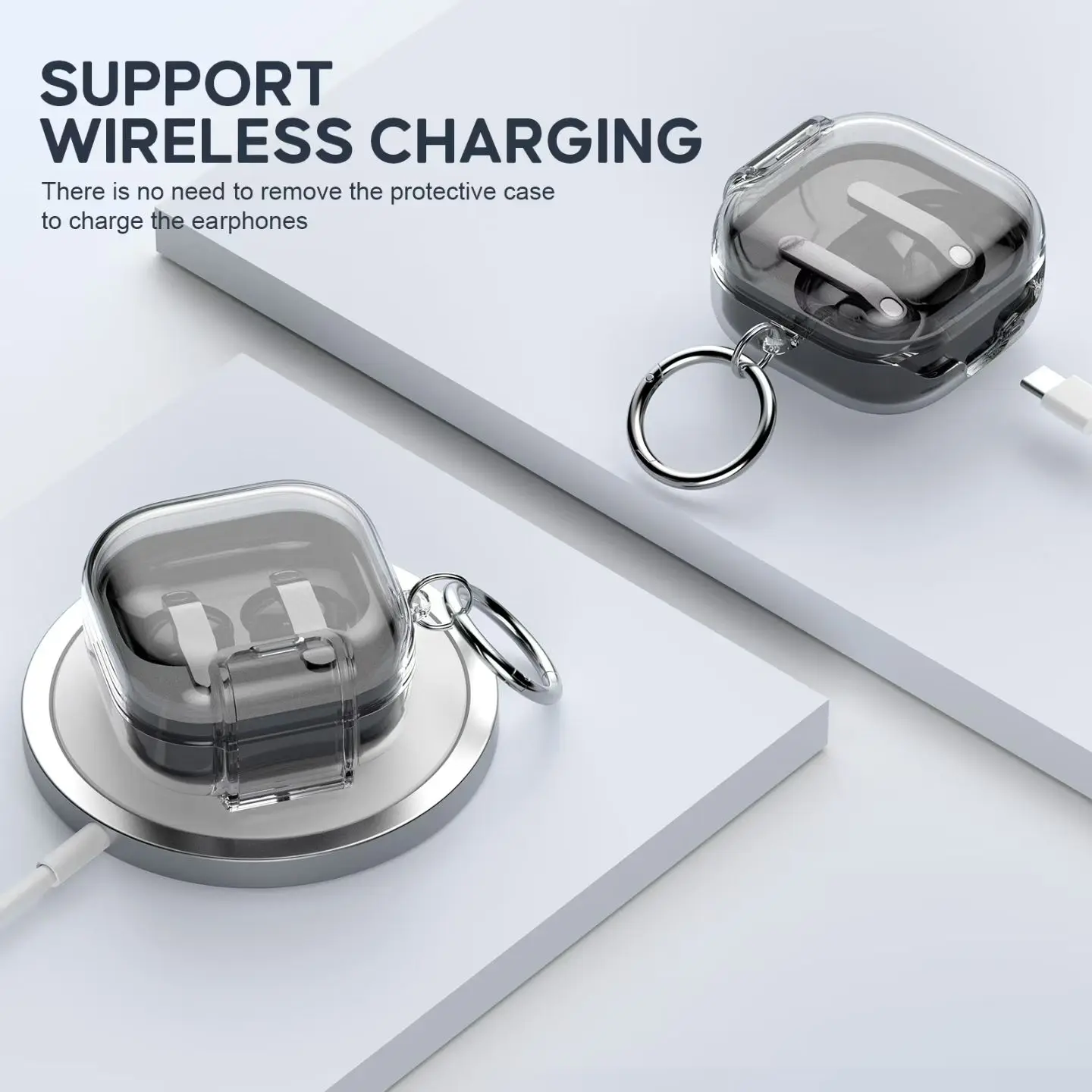 

TPU Transparent Case For Samsung Buds4/buds4Pro Anti-fall Dust Charging Ear Case Wireless Earbuds Charging Box Protective Shell