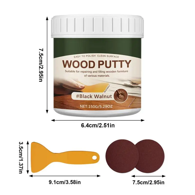 Wood Filler Putty Multipurpose Wall Putty Hole Repair Wood Furniture Repair Kit Professional Wood Hole Filler Stainable Wood