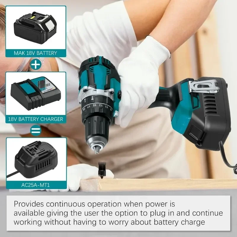 

Wireless To Wired Adapter For Makita 18V 20V Power Tool Base Charge Transformer 5.91Ft Extension Cords 500W Replace The Battery