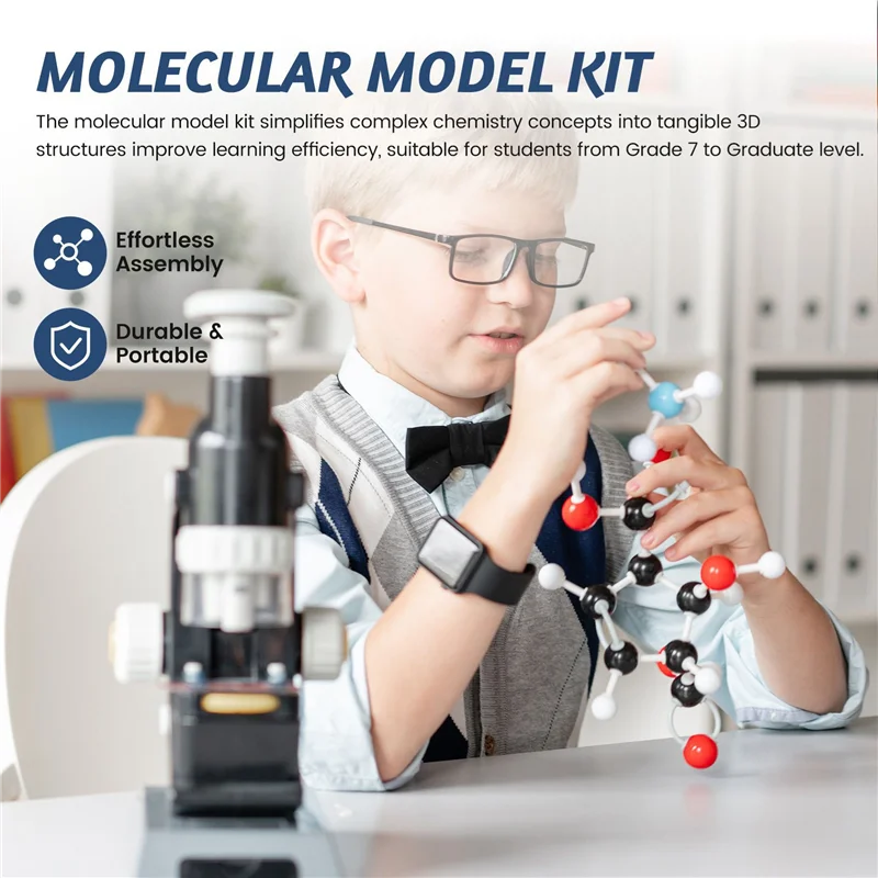 Kit de modelo molecular WOWFU-2X, conjunto de química molecular orgânica, kit de modelo de átomo para aulas, kit de construção de estruturas