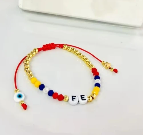 سوار فنزويلا مصنوع يدويًا، سوار علم فنزويلا، مجوهرات فينيزويلا، سوار ساحر FE #5