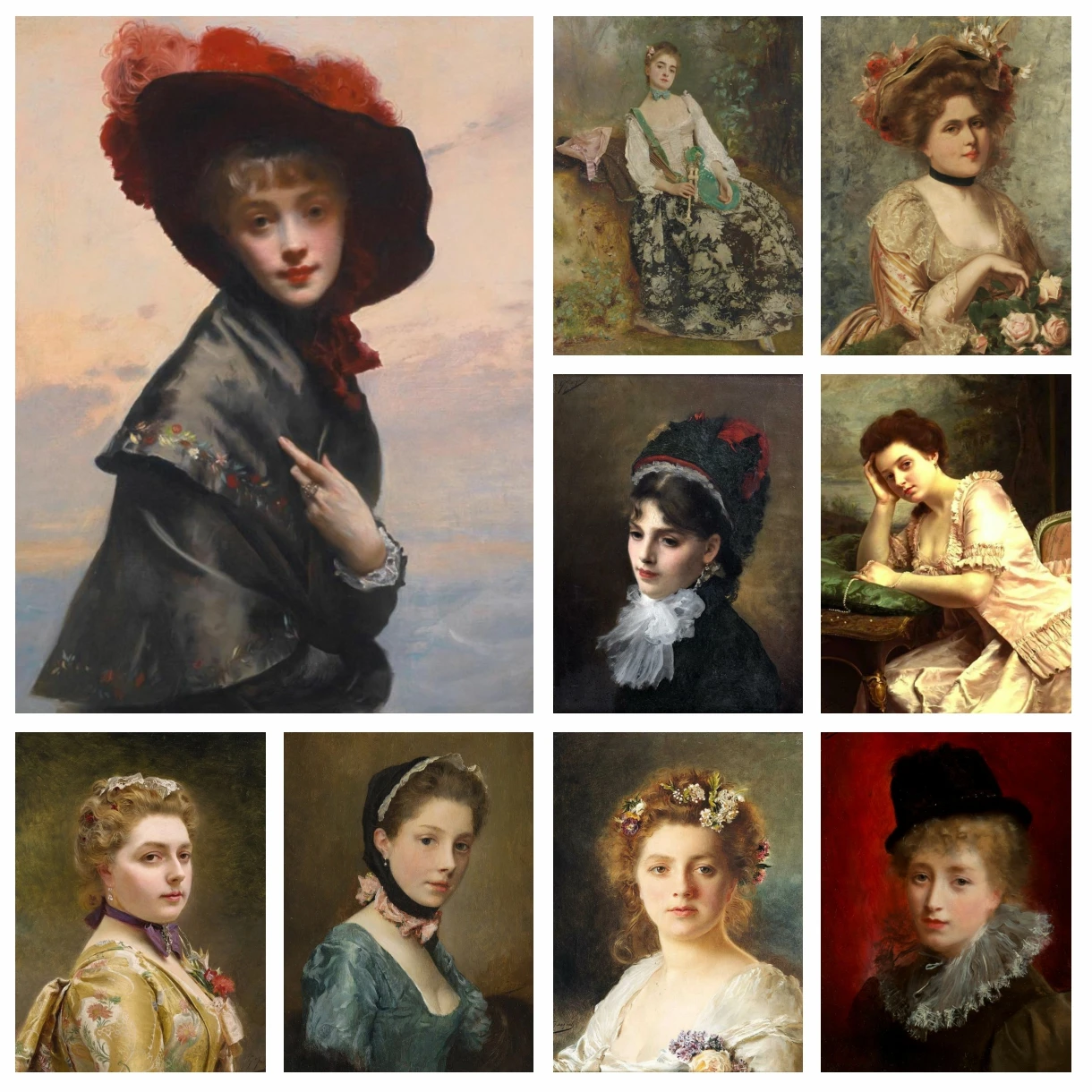 Diamond Painting French Painter Gustave Jean Jacquet Artwork Cross Stitch Kit Embroidery Picture Mosaic Full Drill Home Decor 5D