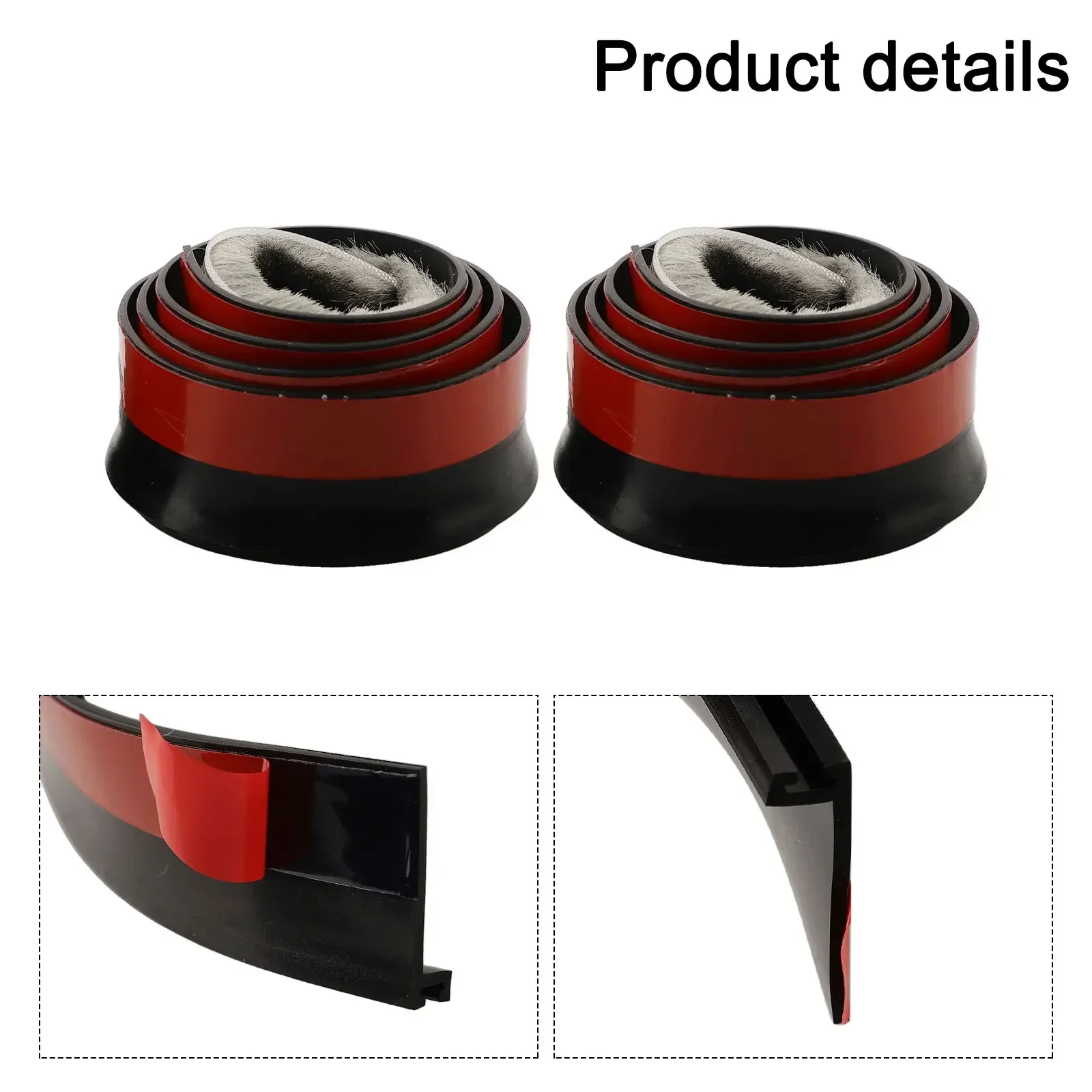 2 Stuks 53 Mm Rubberen Afdichtstrip Deur Zuig Met Borstel Winddicht Deur Bodem Afdichtstrip Vochtbestendige En insect-proof Deur
