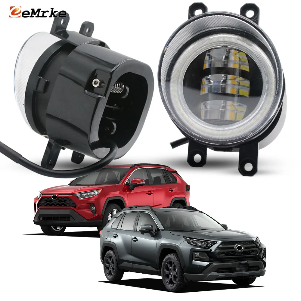 

Led Fog Light Driving Lamp Angel Eye DRL PTF Daylight for Toyota RAV4 Limited XLE XSE GX GXL Adventure Edge GXR 2019 2020 2021