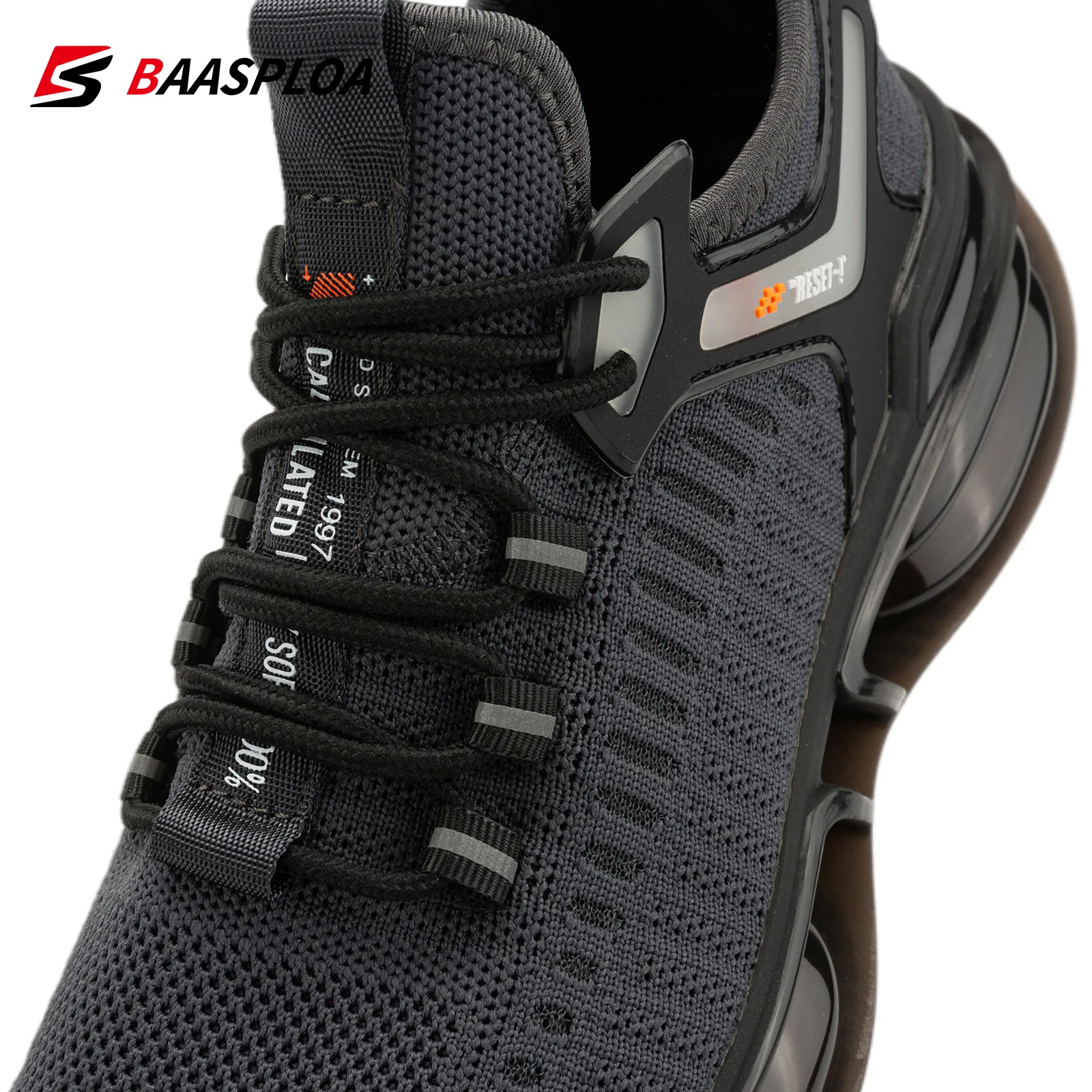 Baasploa 2023 New Men\'s Casual Shoes Comfortable Knit Sneaker Breathable Tenis Shoes High Quality Male Sneakers