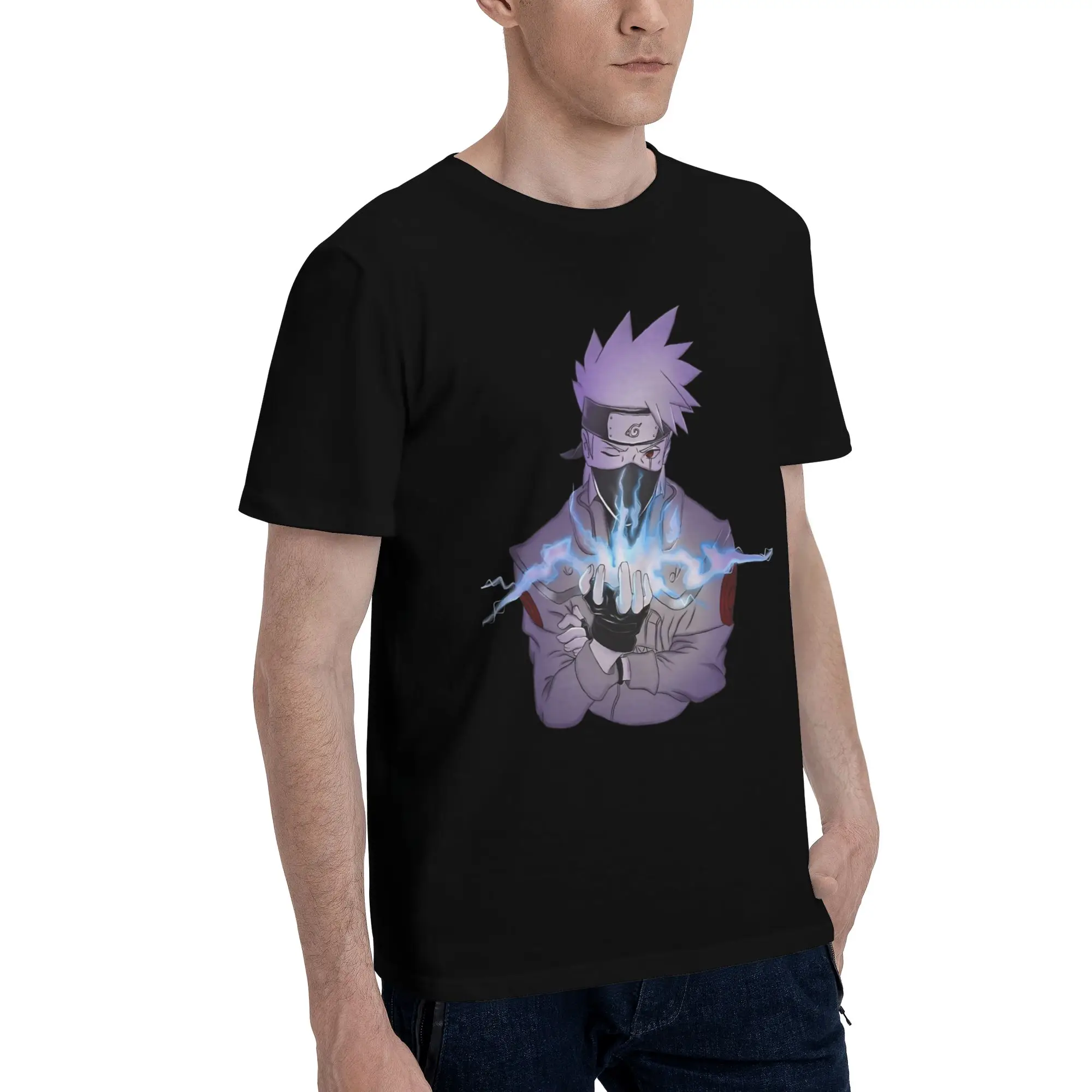 Scribble The Sixth Hokage   Graphic 100% Cotton T-Shirt Bandai NARUTO Tops Tees For Men