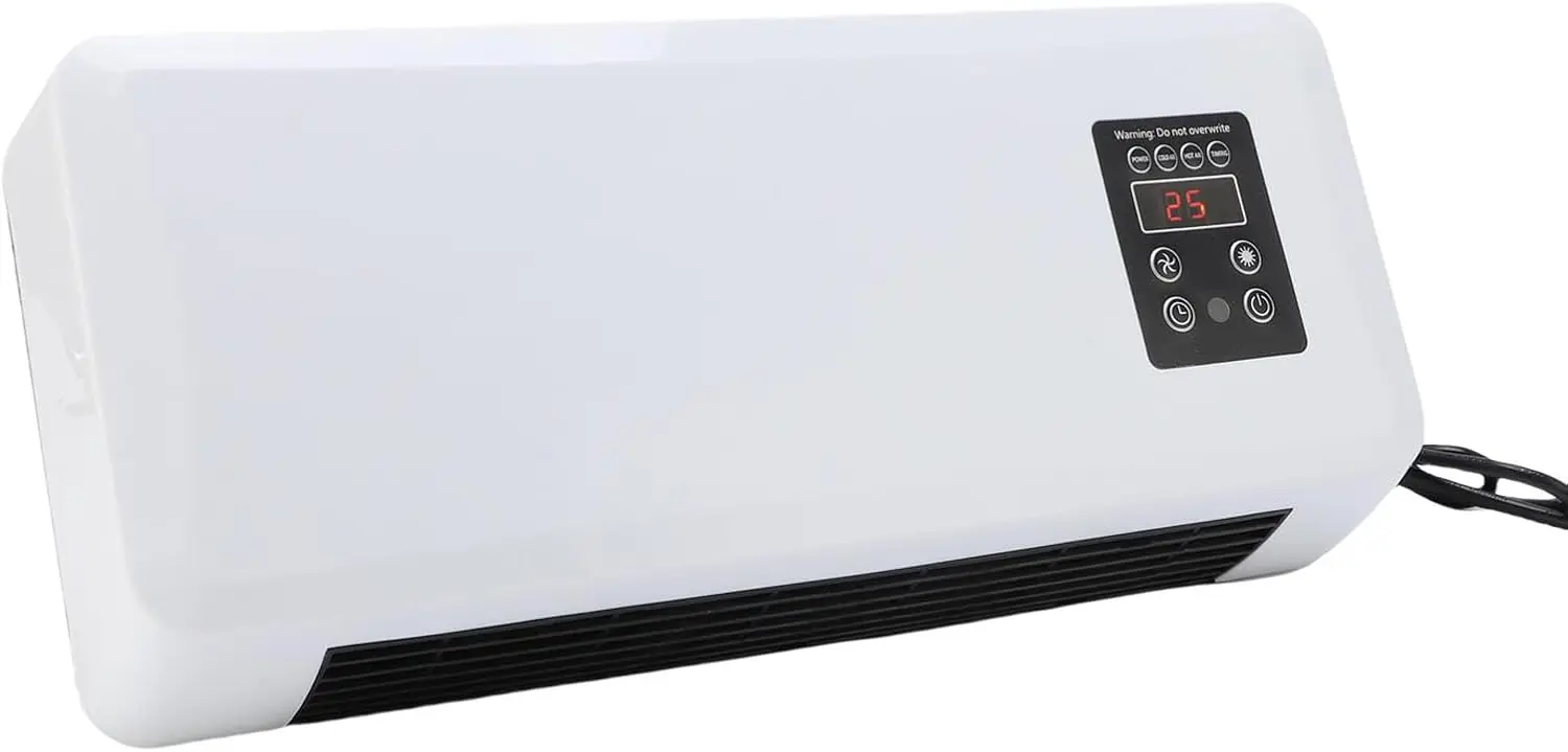 Haofy Wall Mounted Heater Cooler Energy Efficient 2 in 1 Climate Control Space Saving AC Heater Combo with Remote Timer for Bedroom, Bathroom, Office (US Plug 110V)