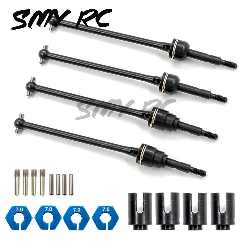 

4Pcs Steel Front And Rear Drive Shaft CVD For 1/10 Traxxas Slash Rustler Stampede Hoss VXL 4X4 RC Car Upgrades Parts,1