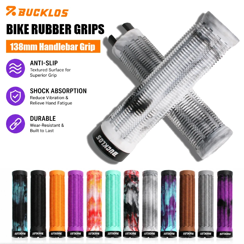 

BUCKLOS Mountain Bike Handlebar Grip 22.2mm Rubber Bike Grips Shockproof Bicycle Handlebar Handles Non-Slip Cycling Handle Cuffs