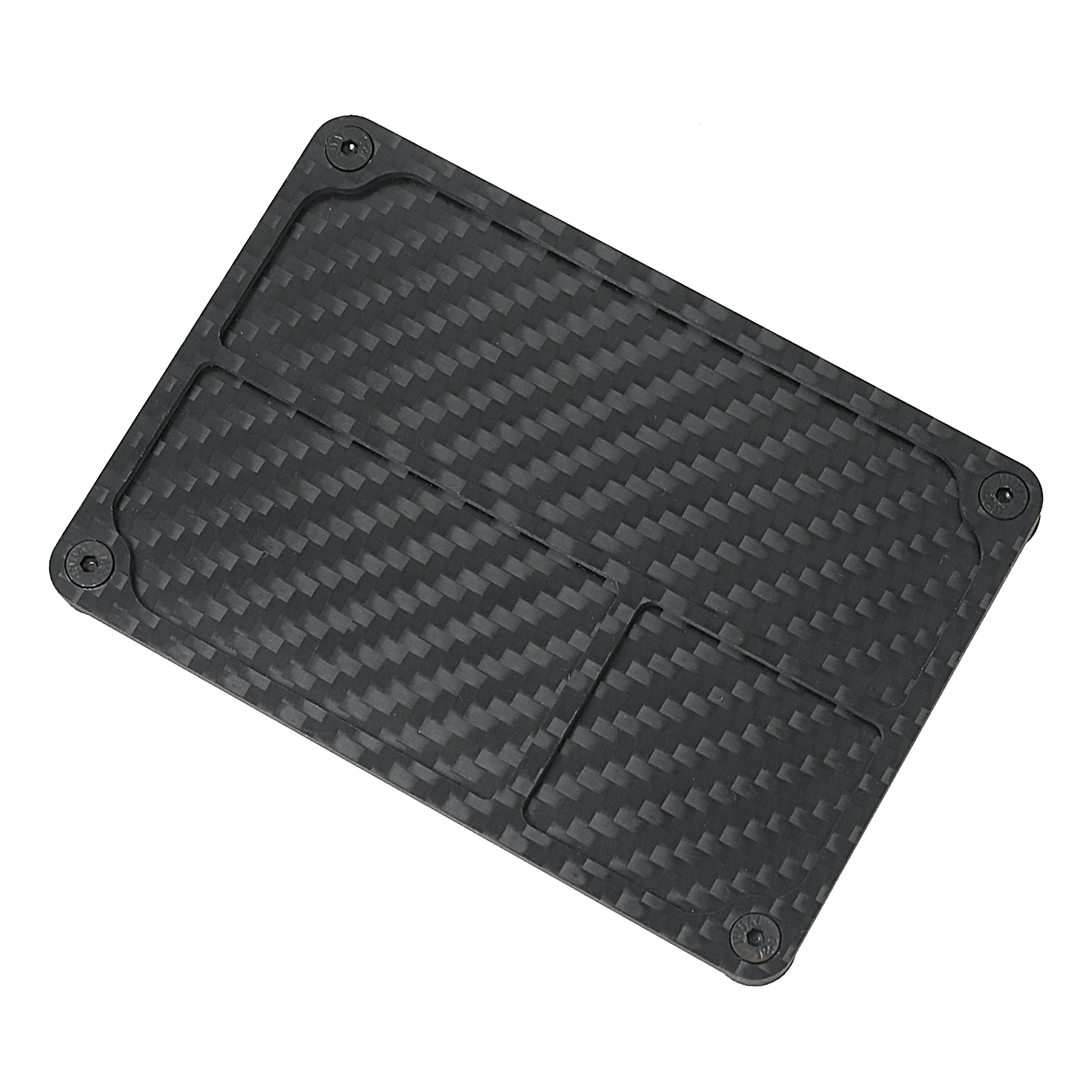 3-Grid Carbon Fiber RC Parts Tray Anti-Slip Screw Hardware Storage Plate RC Model Car Assembly Maintenance Organizer Loading Rep