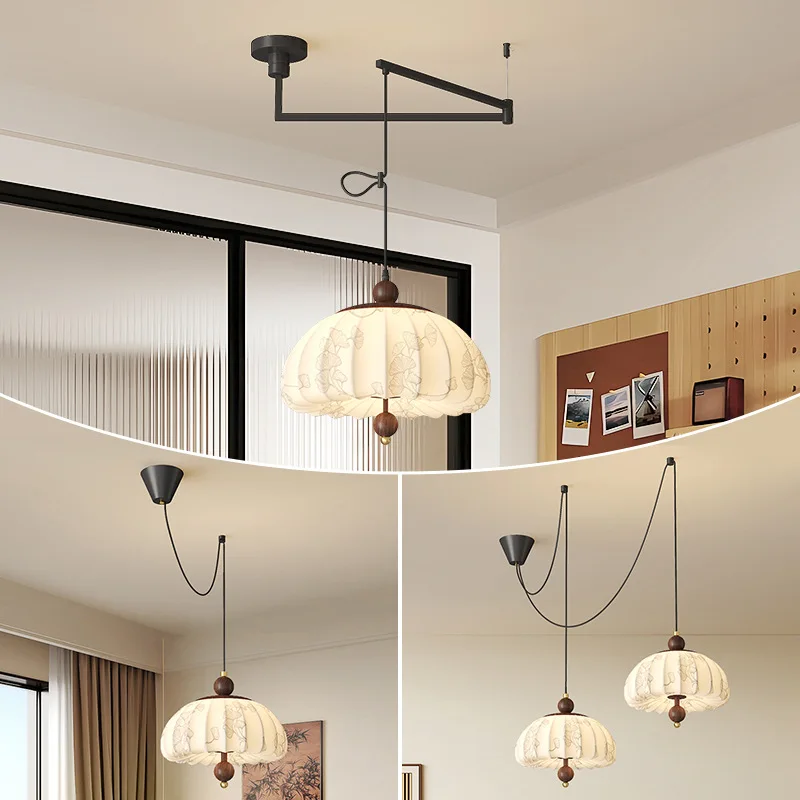 

Shiftable and displaced, dining room chandelier, rocker arm combination, high-end Japanese tea room, medieval wabi-sabi style