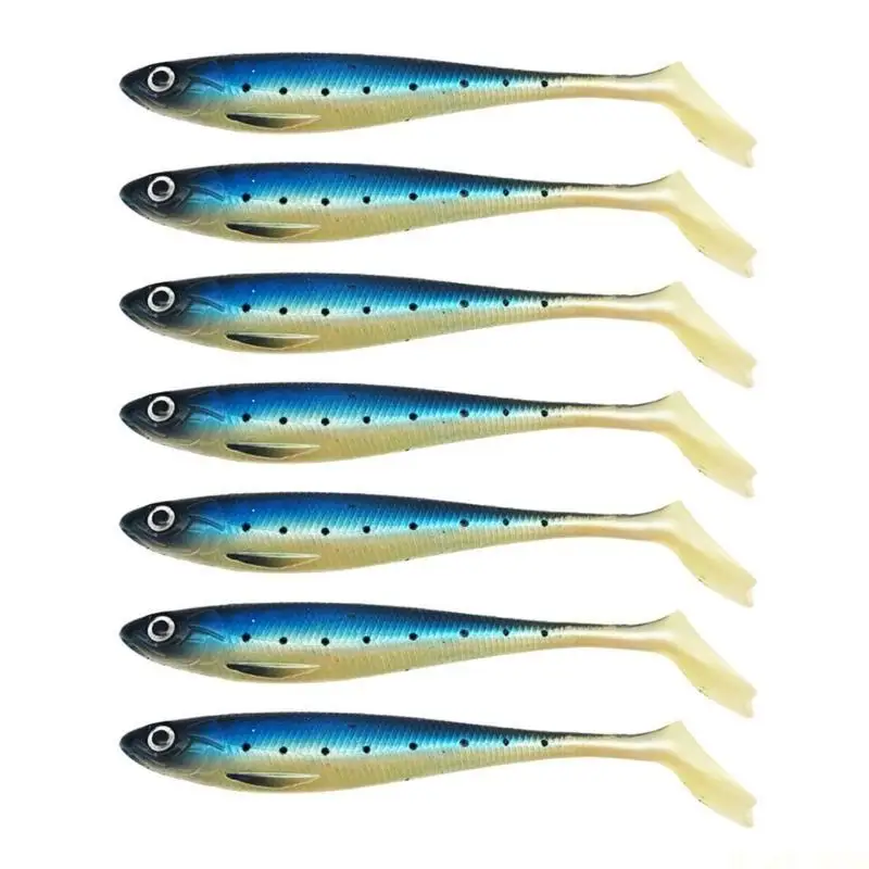 

M5TC 7Pcs Swim Baits Artificial Baits for Trout Walleye Soft Fishing Lures Paddle Tail Swimbaits Fishing Lure 10cm