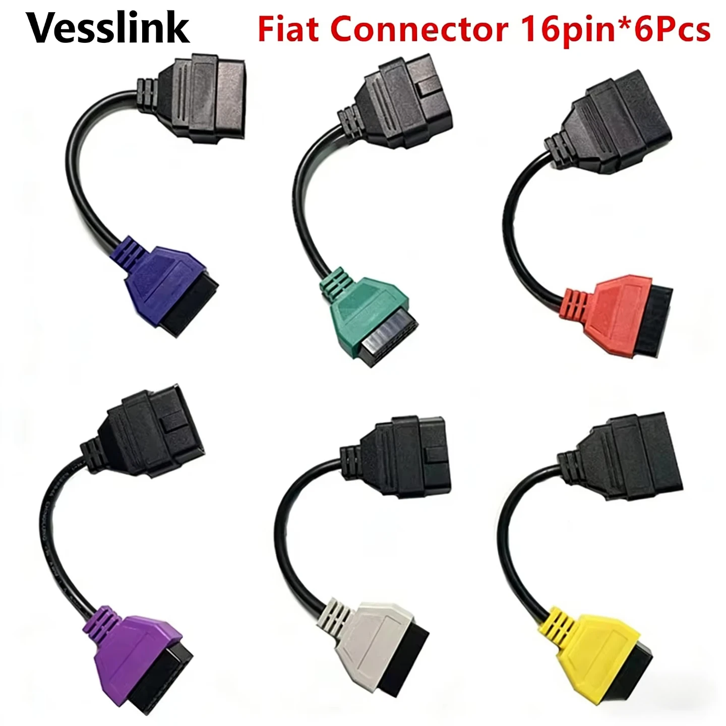 Latest 6 Color Auto OBD2 Connector Diagnostic Adapter Cable for Fiat ECUScan and Multiecuscan Factory Price