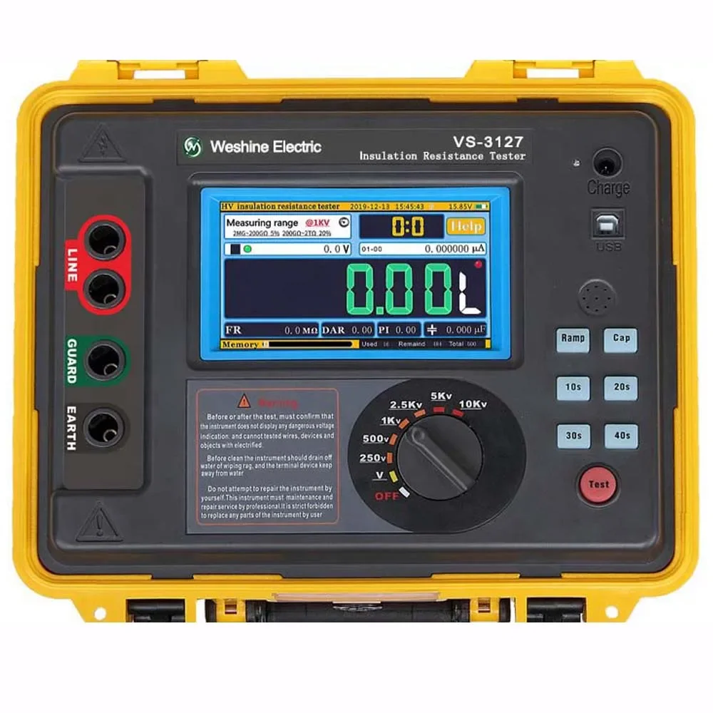 

10kV 20T Ohm Digital DC High Voltage Insulation Resistance DAR PI IR Analysis Tester Megohm Meter Analyzer10kV