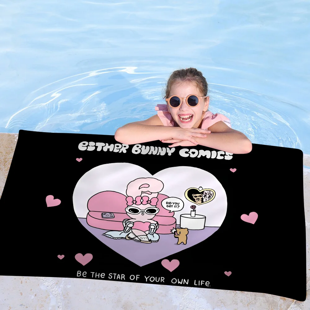 Esther Bunny Big Microfiber Beach Towels Quick Dry Towel Sand Beach Towels Pool Towel For Travel Swim Pool Yoga