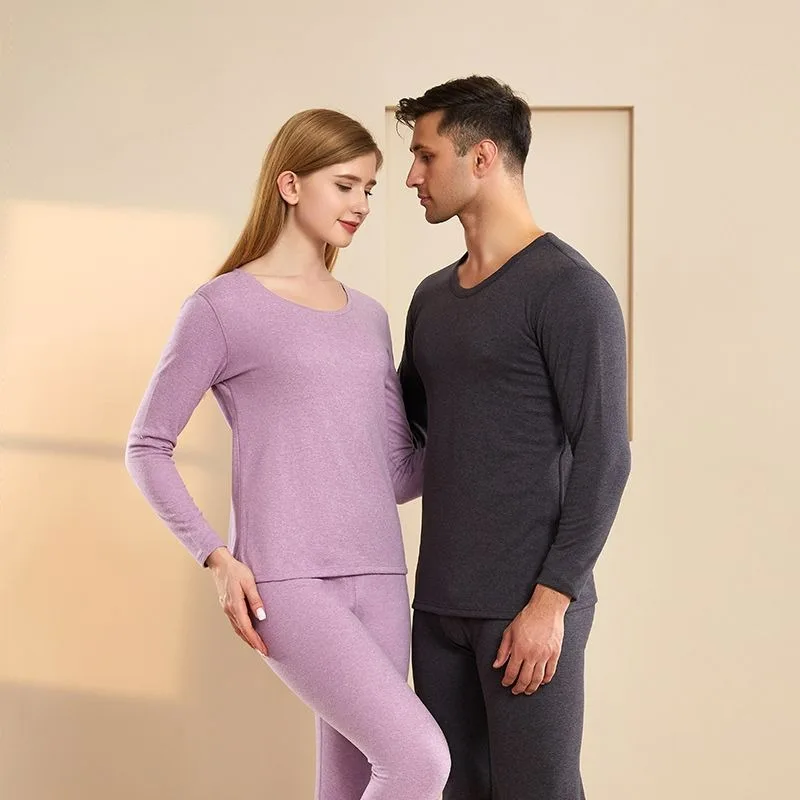 

2024 New Cashmere Silk Thermal Underwear Suit Quick-Heating Men and Women Autumn Clothes Long Pants Slim Stretch Couple Style