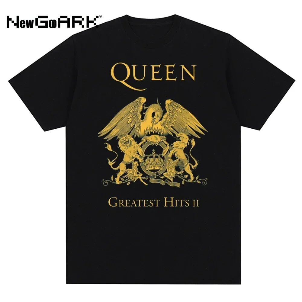 Vintage Print Men Women Short Sleeve T Shirt Harajuku Unisex Tees Tops Clothing Queen Rock Music Band  T-Shirts