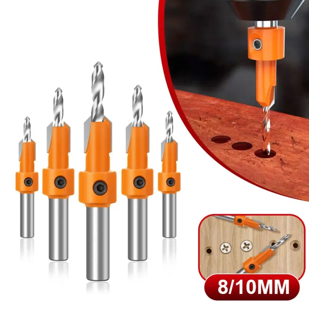 New 8/10MM Wood Drilling HSS Woodworking Tools Counter Sink Drill Bit Professional Counter Sink Router Bit