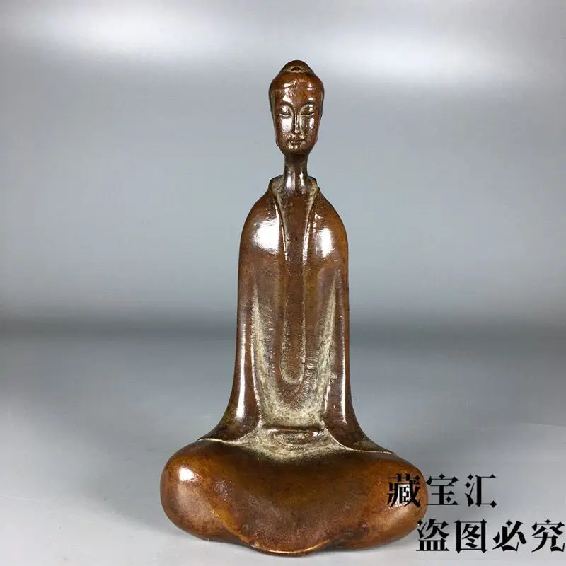 Old Collection Northern Qi Shakyamuni Buddha Statue Meditation Figurine Solid Bronze Home Decor Worship