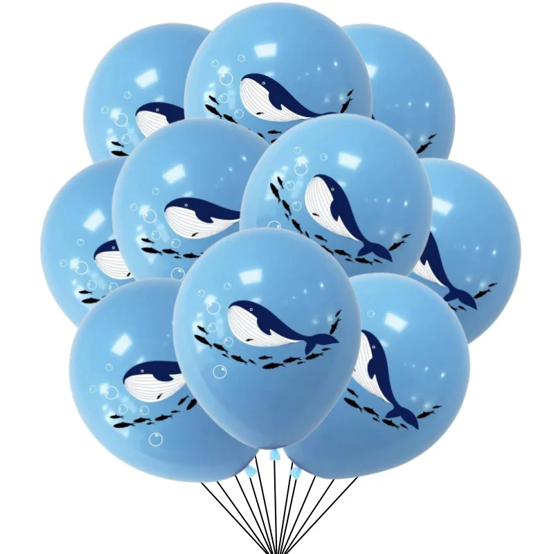10/30 Stück Blaue Hai-Latexballons Geburtstagsparty-Deko Ozean-Hai-Ballons Geburtstagsdekoration für Kinder Baby-Shower Partyzubehör – Detail 4