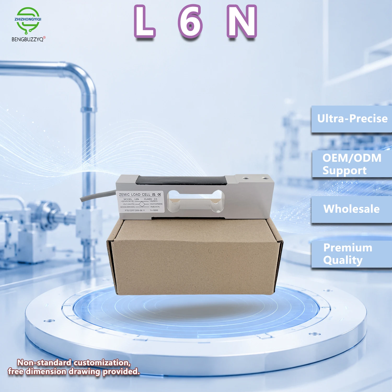 Zemic Load Cell L6N for Precise Weight Measurement, Range 3kg to 100kg, High Quality Industrial Equipment