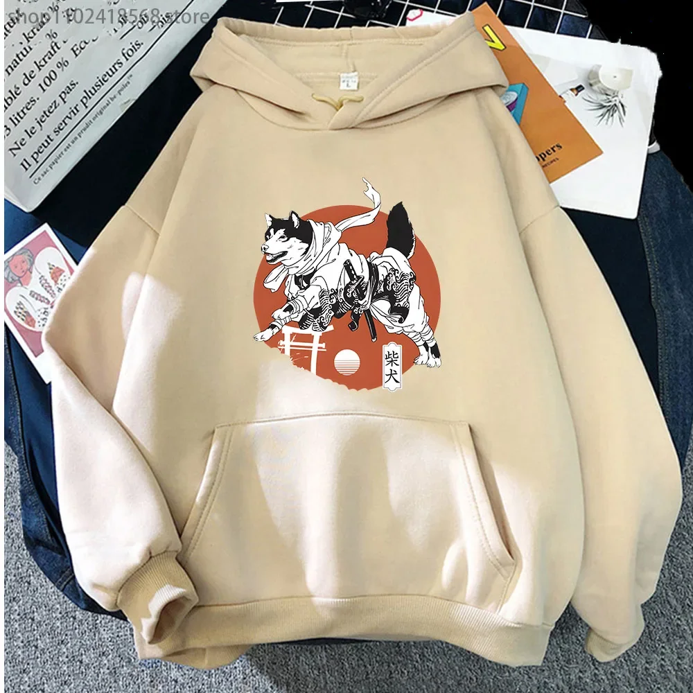Vagabond Shiba Ronin Hoodies Vrouwen/Heren Cartoon Grappig Sweatshirt Hond Casual Fleece Lange Mouw Sudaderas Winter Vrouwen Kleding