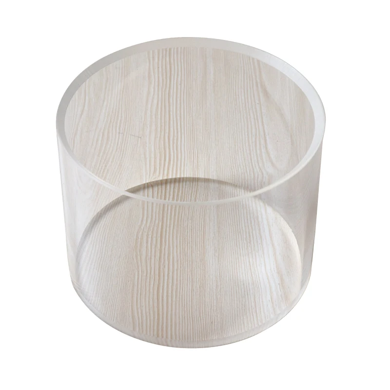 

12*6 Inch Acrylic Drum Body Drum Shell Transparent drill Holes with 45 Degree Bearing Edge with 6 holes Drum rim
