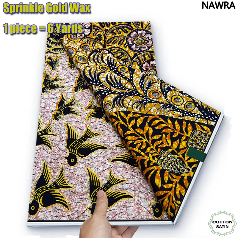 Grand Gold Wax 100%Cotton Soft Batik 2024 High Quality Original Guaranteed Veritable African Real Wax Fabric Nigeria Women Pagne