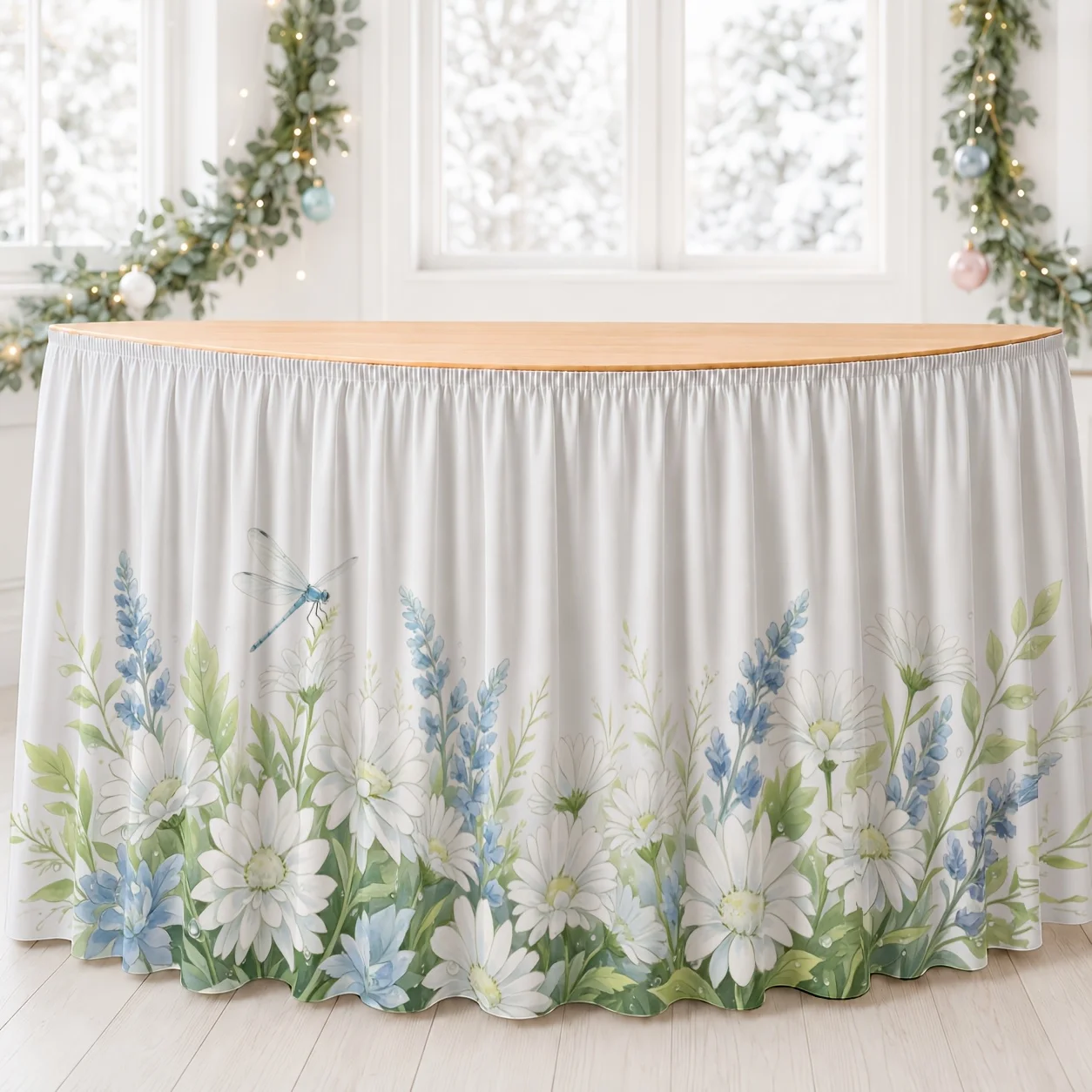 Table skirt/tableskirt fresh floral, hand-painted style, spring, summer, outdoor wedding, tea break pie, send a tablecloth