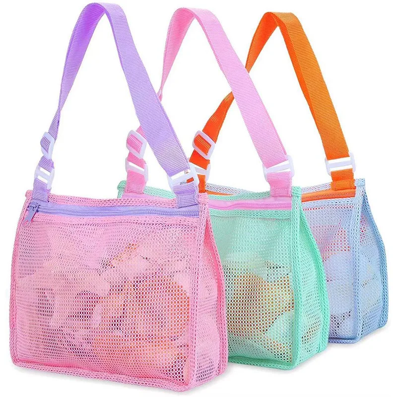 Home Beach Toy Mesh Bag Kids Shell Collection Tools Handbag Boys Girls Swimming Party Decoration for Children Storage