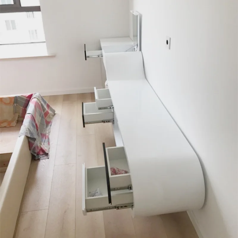 

Белый комбинированный шкаф-тумба для ТВ и компьютерный стол для спальни и гостиной