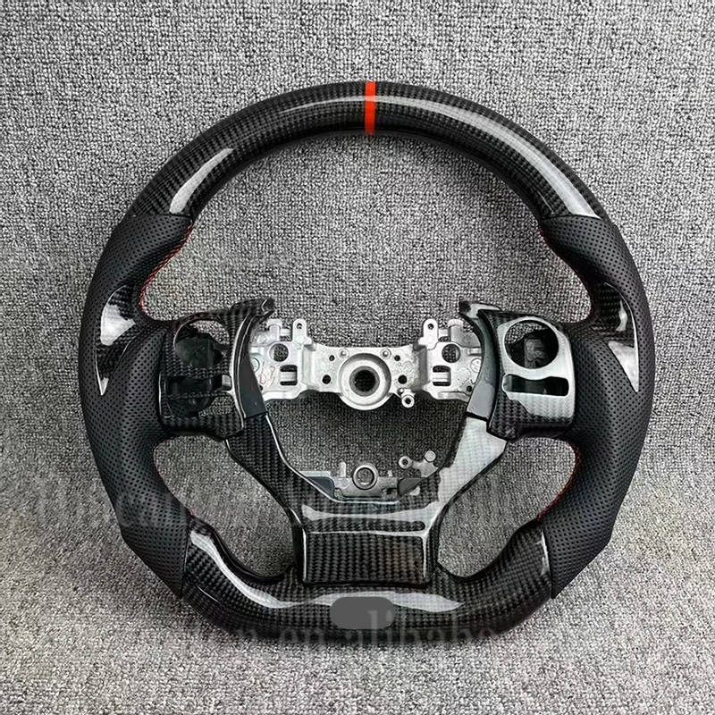 Marchio di allineamento multicolore alla moda in pelle traforata in fibra di carbonio per volante Lexus GS500 LX600 LX570 CT200 IS250