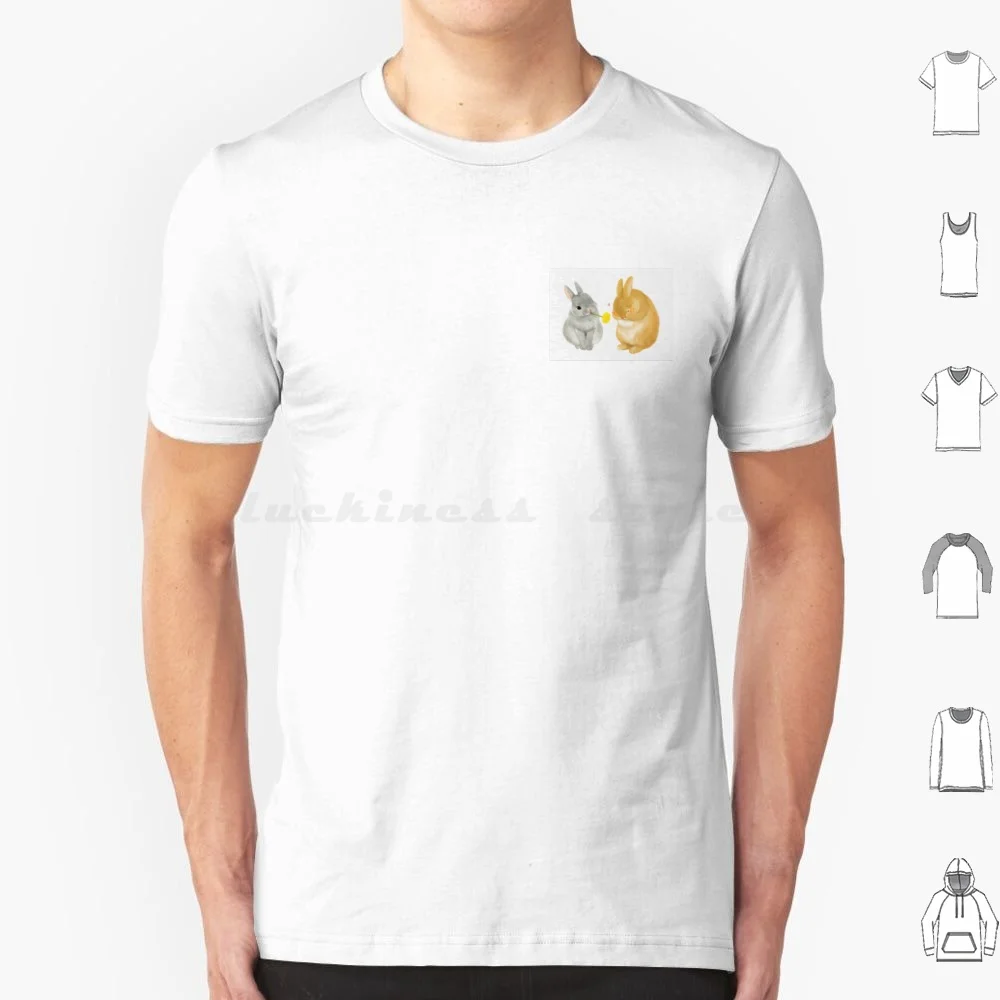 Rabbit Art T Shirt Big Size 100% Cotton Rabbit Animal Grey Rabbit Yellow Rabbit Love Cute Rabbits 3d Graphic