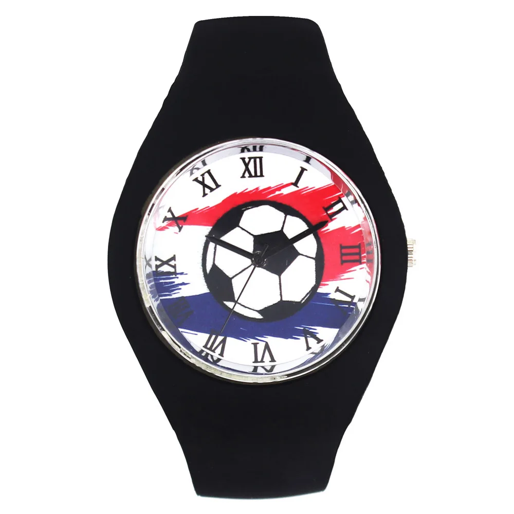 

Football Soccer Ball Hobbies Men Women Fashion Silicone Band Sport Quartz Wrist Watch