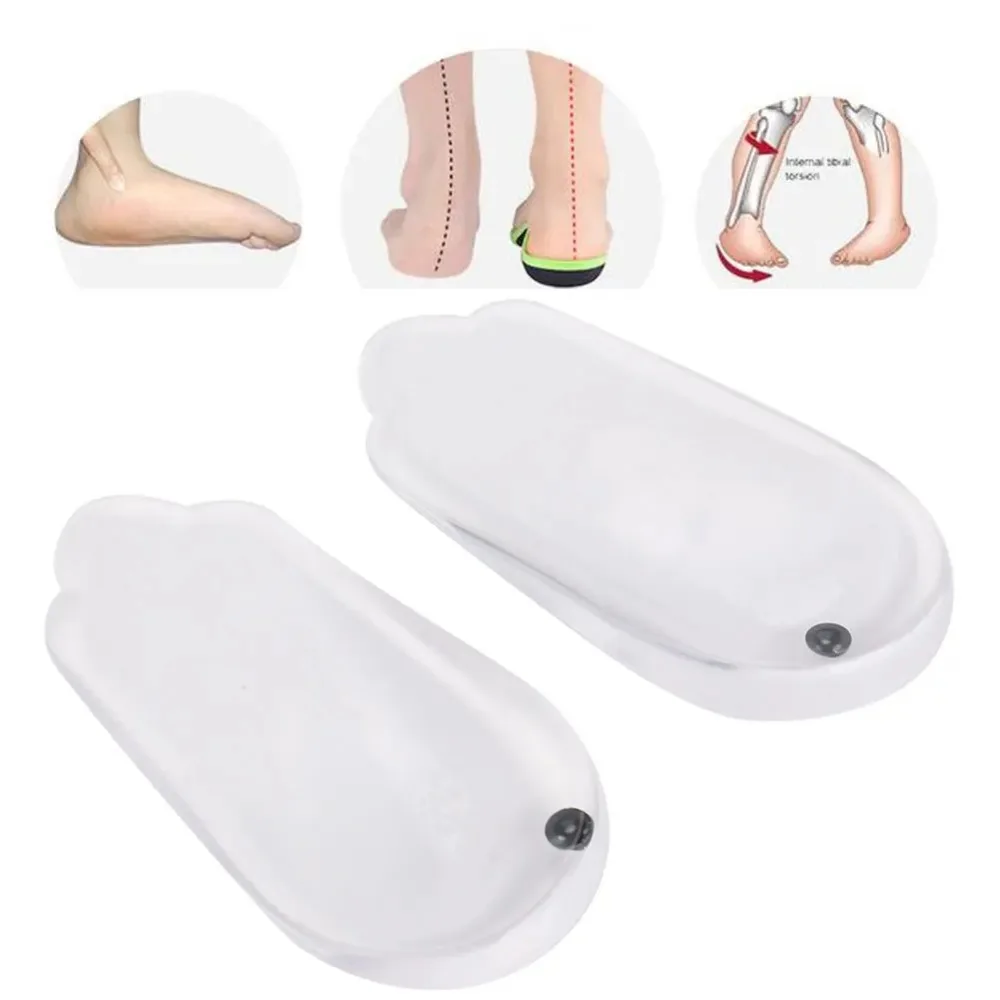 2Pcs Silicone Gel XO Orthopedic Insole Plantar Fasciitis Pain Relief Children Adult Leg Varus Posture Correction Insert Heel Pad