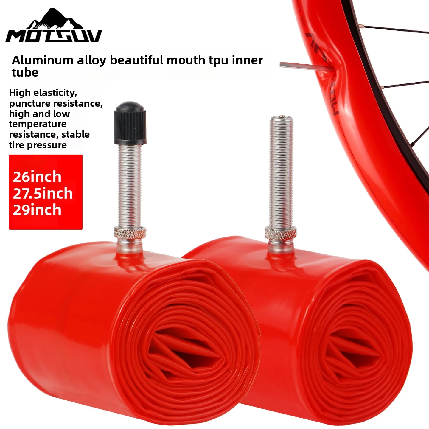 

Mountain bike TPU inner tube 26 inch 27.5 29 bicycle beautiful mouth ultra light tire 1.95/2.1 puncture-proof Bicycle Inner Tube