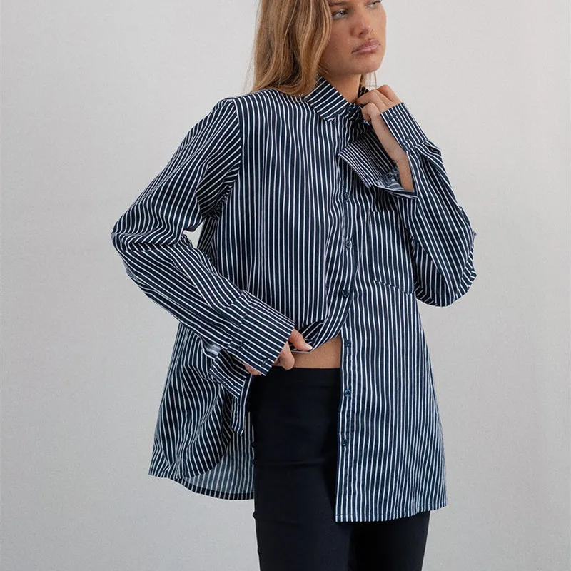 

hirigin Women's Basic Button Down Shirts Long Sleeve Lapel Collar Tight Blouse Tie Up Back Slim Fit Y2k Tops Office Shirts