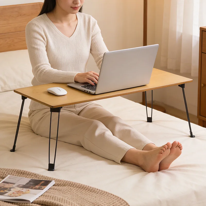 Folding desk on bed, sofa folding desk, portable folding study desk, outdoor folding dining table, student folding desk
