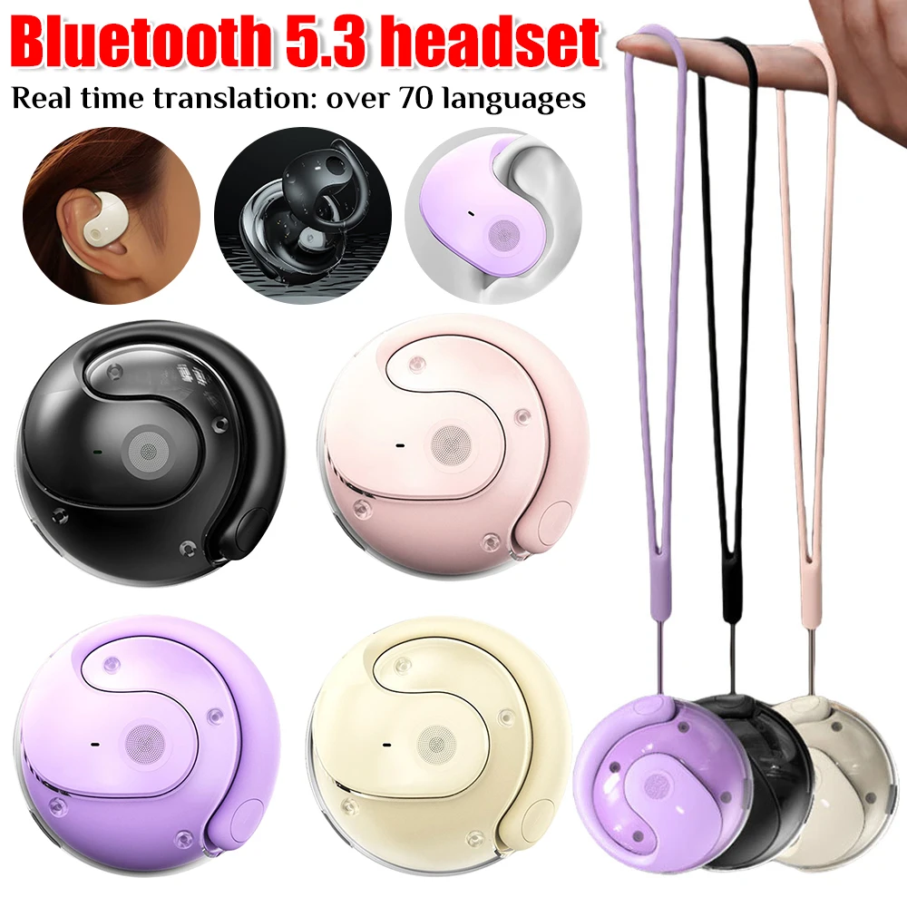 AI Translator Earbuds Bluetooth 5.4 144 instant voice translator Two-Way Real Time translators headphones for Travel/Business