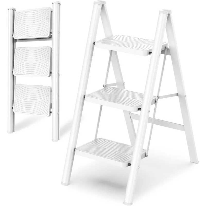 Ladder 3 Step Folding, Small Step Stool for Adults, Closet  Stool Lightweight Kitchen Ladder 3 Ladder