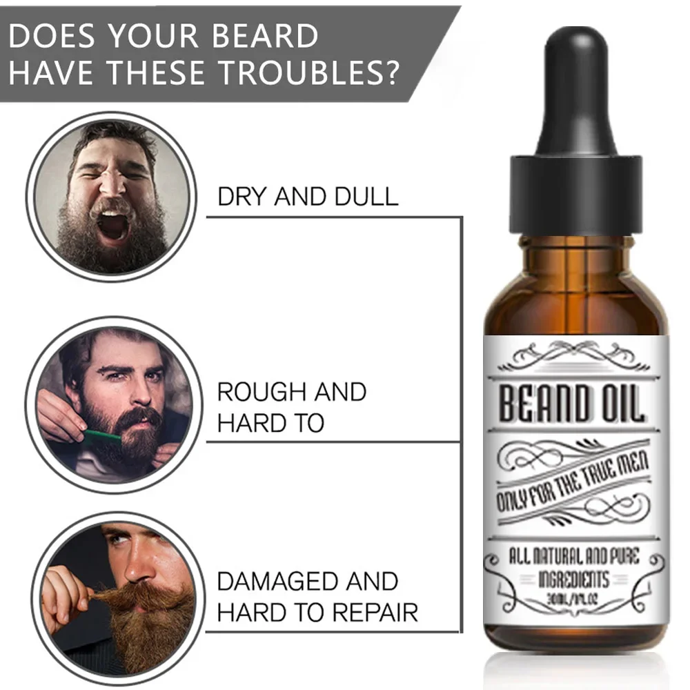 Beard Oil for Men Beard Growth Oil Conditioner Mustaches Growth Stronger Thicker Fuller Softener Faster Beard Hair Growth Oil