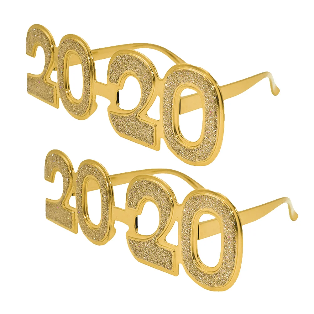 

2 Pcs 2020 Glasses Frame for Party New Year's Eve Funny Costume Accessories Gift Number Photo Props Supplies