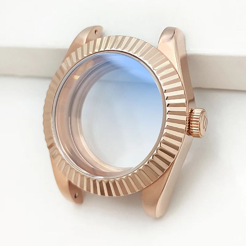 Классический корпус часов Explorer, розовое золото для SKX SKX007 NH35 NH36 4R36, полированная сталь, стальные корпуса, MOD, запасные части для часов