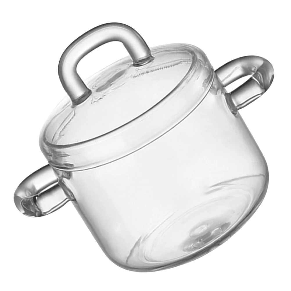 

Heat Resistant Glass Soup Pot 350ml Clear Stovetop Saucepan for Small Kitchens Simmering Pasta Stews Glass Soup Bowls with Lids