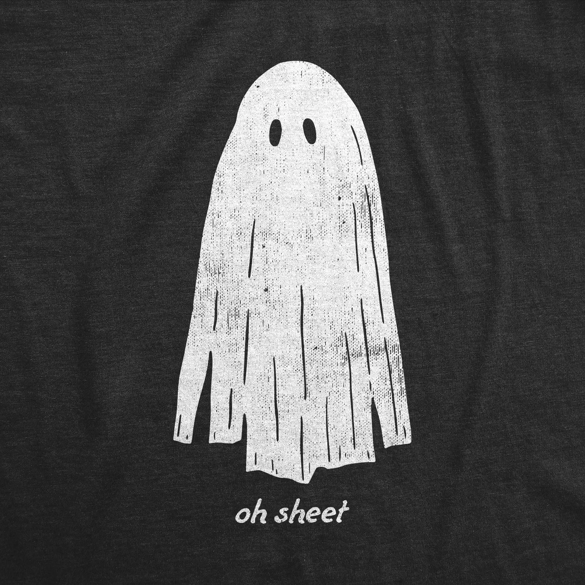 Mens Oh Sheet T Shirt Funny Spooky Halloween Party Ghost Bedsheet Joke Tee for Guys Graphic Tees